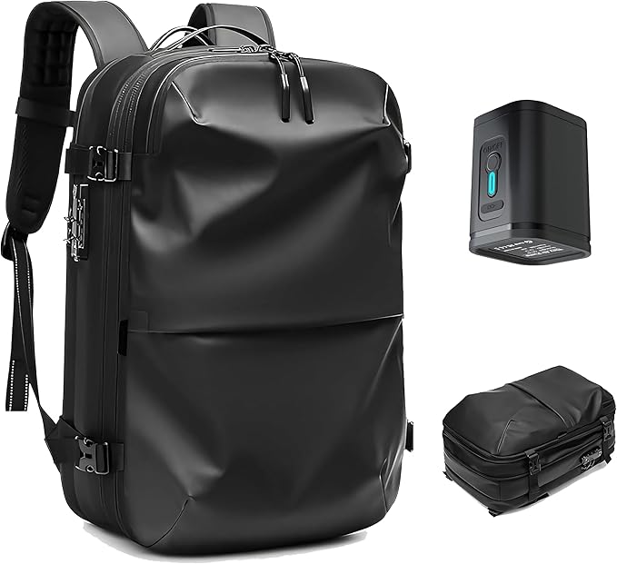 [PRETO] Airback Pro™ – Mochila Expansível com Sistema de Compressão a Vácuo